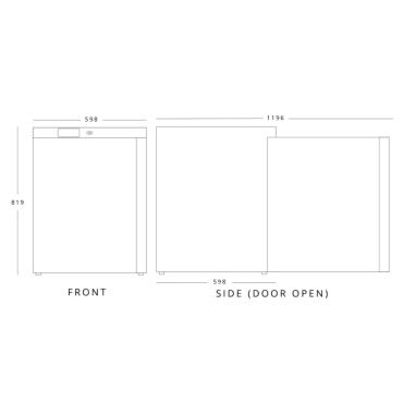 BLIZZARD Single Hinged Door Under Counter Refrigerator UCR140