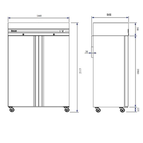 INOMAK DOUBLE DOOR Heavy Duty 2/1 Freezer CFP2144