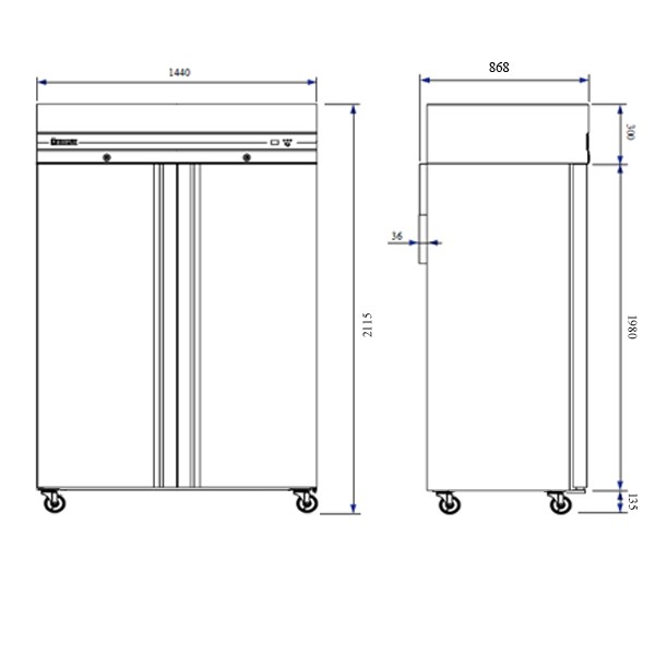 INOMAK DOUBLE DOOR Heavy Duty 2/1 Freezer CFP2144