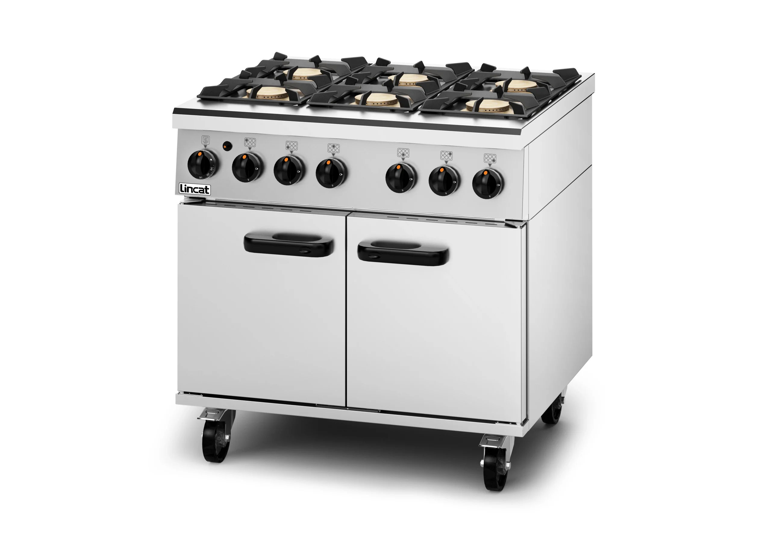 Lincat Phoenix PHGR01/N 6‑Burner Natural Gas Oven Range – 900mm, 46kW Heavy‑Duty Commercial Cooker