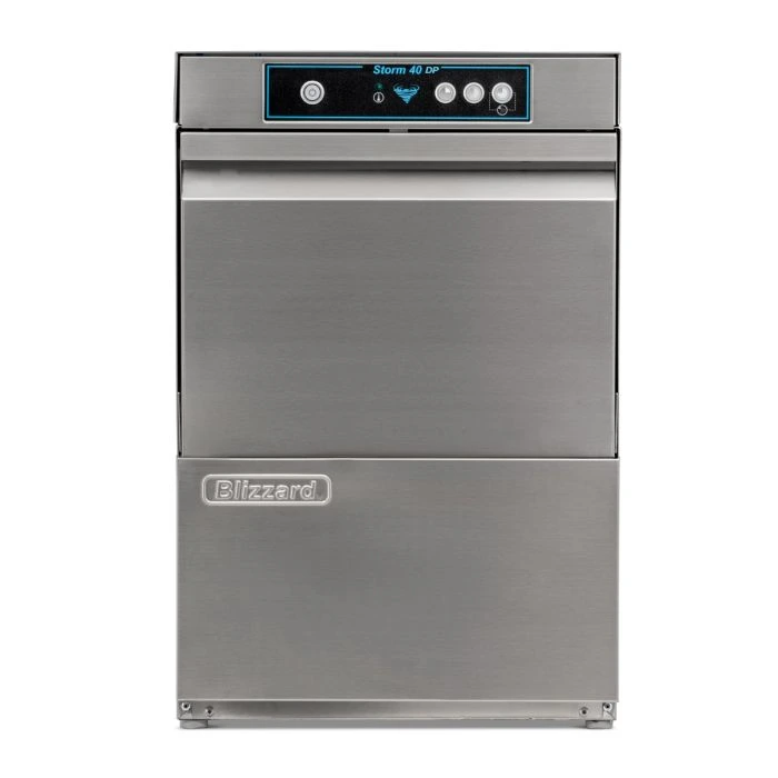 Blizzard STORM40DP 400x400mm Commercial Glasswasher – Stainless Steel with Drain Pump