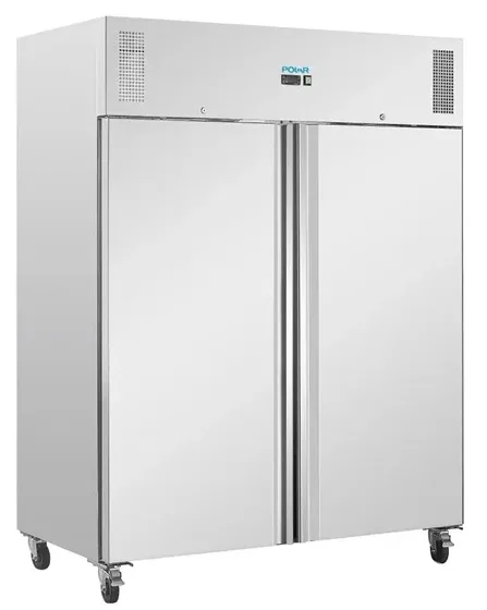 Polar UA053 U‑Series Medium Duty 1300L Upright Double Door Stainless Steel Freezer